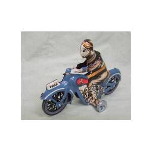 Blue Motorcycle Wind Up Tin Toy