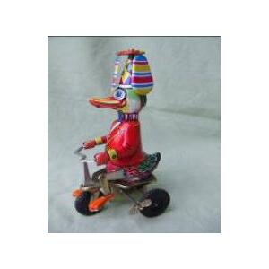 Wind Up Tin Toy - Duck on Trike
