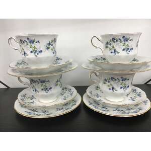 VINTAGE Queen Anne Sonata Tea Cup Trios - Lot of 4