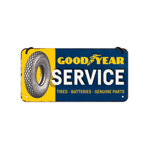 Goodyear Hanging Tin Sign | Nostalgic Art | 20 x 10 cm | Retro Metal Sign