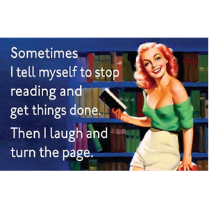 Stop Reading and Get Things Done - Funny Fridge Magnet - Retro Humour