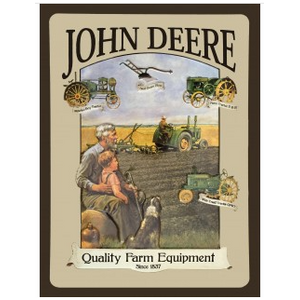 John Deer Farm Equipment Tin Sign - Reproduction Vintage