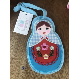 Babushka Luggage Bag Tag - Blue Red