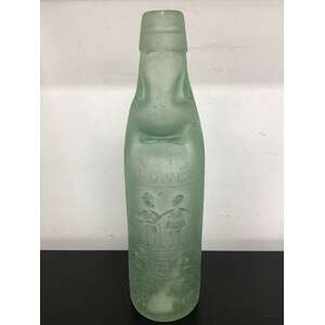 ANTIQUE Late Rowlands Lewis Pictorial Miner & Farmer Codd Marble Bottle | Ballarat & Melbourne 