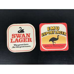 VINTAGE Emu Export & Swan Lager Coasters
