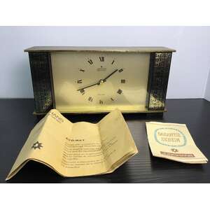 MCM Junghans Ato-Mat Electronic Brass Cased Table Clock | Runs Well  