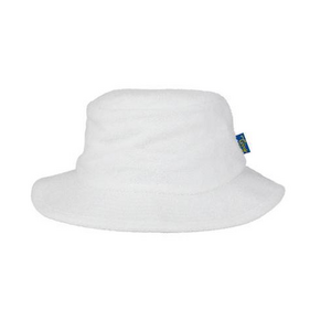 Terry Towelling Bucket Hat | White | Size M | Wide Brim | Unisex Beach Style | Australian Design