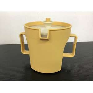 RETRO Tupperware Sugar Bowl w Push Button Lid | Harvest Gold 
