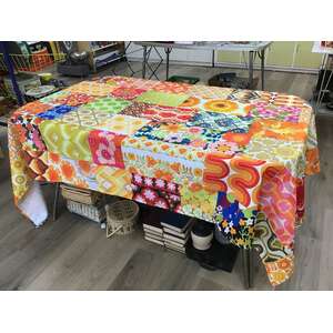 70''s Orange Patchwork Tablecloth | Anna Chandler | 2.5 x 1.4 m