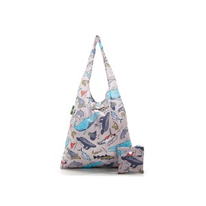 Grey Sea Creatures Shopper Bag - Foldable - Durable Eco Friendly
