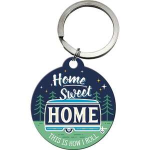 Home Sweet Home Camper Round Disc Key Ring | Nostalgic Art