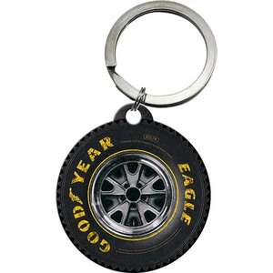 Goodyear Tyre Round Disc Key Ring | Nostalgic Art