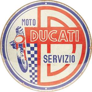Ducati Motorcycles Domed Round Tin Sign | 35 cm | Nostalgic Art