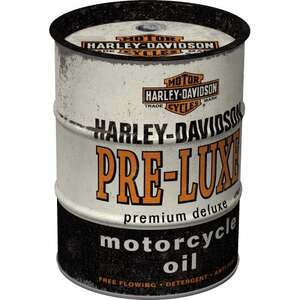 Harley Davidson Motorcycles Pre-Luxe Oil Barrel Money Box Tin | Nostalgic Art