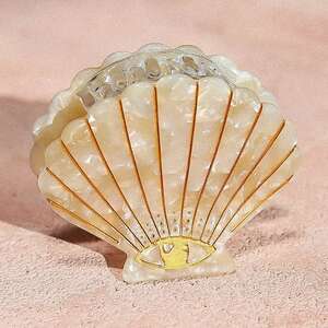 Kingston Jewellery Cream Sea Shell Acetate Hair Claw Clip