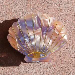 Kingston Jewellery Pink Purple Sea Shell Acetate Hair Claw Clip
