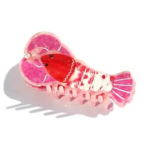 Kingston Jewellery Pink Lobster Acetate Hair Claw Clip Pearl Detail