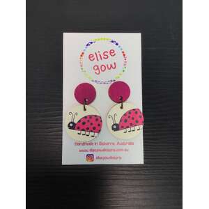 Lady Bird Earrings | Wooden Dangle 25 mm | Elise Gow