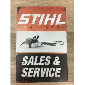 Stihl Chainsaws Sales & Service | Retro Tin Sign | 20 x 30 cm | Portrait 