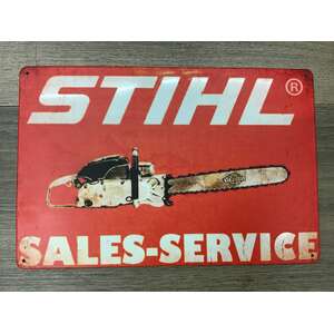 Stihl Chainsaws Sales & Services Orange | Retro Tin Sign | 20 x 30 cm Landscape