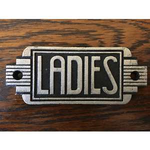 CAST IRON Ladies Sign - Art Deco Style