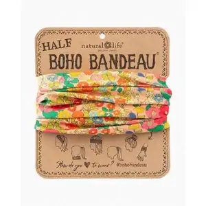 Natural Life Half Boho Bandeau | Vintage Garden Peach | Headband Hair Scarf