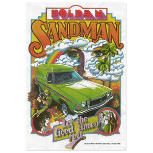 Holden Sandman Let The Good Times Roll | Retro Tin Sign | 20 x 30 cm | Portrait