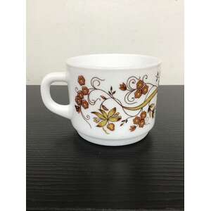 Retro Arcopal France Brown Onion Milk Glass Cup