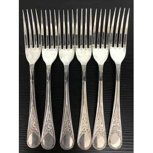 VINTAGE Embassy Rose EPNS Silver Plate Large Forks x 6