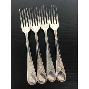 VINTAGE Embassy Rose Silver Plate Entree Forks x 4