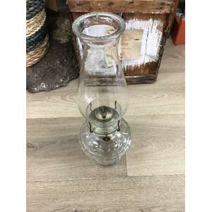 VINTAGE Glass Paraffin Oil Lamp | Embossed Rose Motif