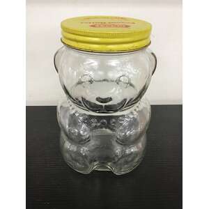 VINTAGE 1988 Kraft Peanut Butter Teddy Bear Jar | Yellow Metal Lid 