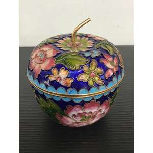 VINTAGE Cloisonne Trinket Dish | Apple Shaped 