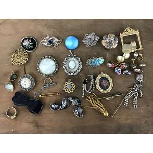 VINTAGE Sterling Bakelite Signed Micro Mosiac Jewellery Lot | 30 Wearable Pieces