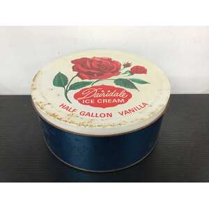 VINTAGE Dairidale Ice Cream Tin | Half-Gallon | Red Roses