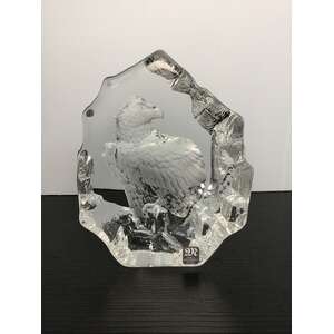 Matts Jonasson Eagle Crystal Paperweight 
