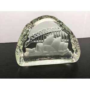 VINTAGE Crystal Souvenir Paperweight | Sydney Harbour Bridge & Opera House