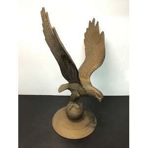 VINTAGE Brass Eagle on Globe Figurine | 25 cm
