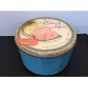 VINTAGE Crest Ice Cream Tin | Half-Gallon | Perth Western Australia