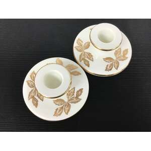 Wedgwood Gold Tonquin Candlesticks x 2