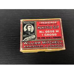 VINTAGE Box of W Mitchell Pedigree Dib Pen Nibs | Manifold Slip No.0505 M | Half Full 