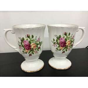 Royal Albert Old Country Roses Fluted Mugs | Set of 2