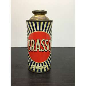 VINTAGE Brasso 6 1/2 Fluid Ounce Tin