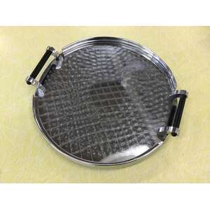 VINTAGE Chrome Wiles Cocktail Tray | Round w Handles