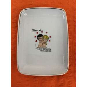 VINTAGE 1970 Love Is Just Between You And Me Trinket Dish