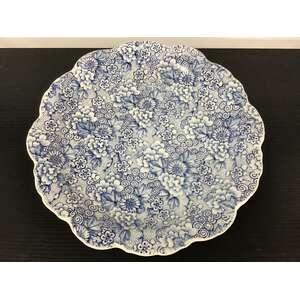 VINTAGE Old Foley James Kent Blue Floral Plate | 22 cm Diameter 
