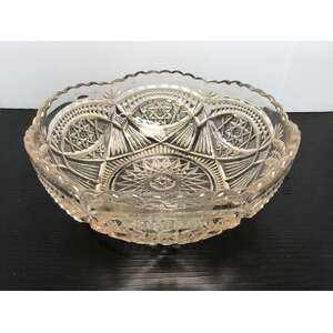 VINTAGE Pale Pink Pressed Glass Bowl