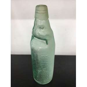 ANTIQUE R Harrison Fitzroy Jumbo 26 Oz Codd Marble Bottle 