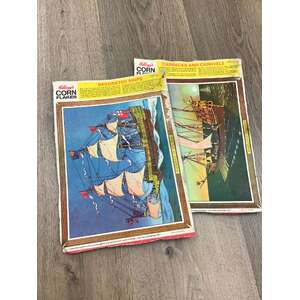 VINTAGE 1960's Kellogg's Cornflakes Ship Picture x 3