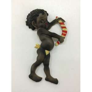 VINTAGE Brownie Downing Wall Plaque Girl w Boomerang